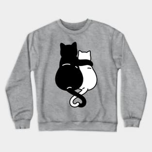 Black and white cats snuggled up together Crewneck Sweatshirt